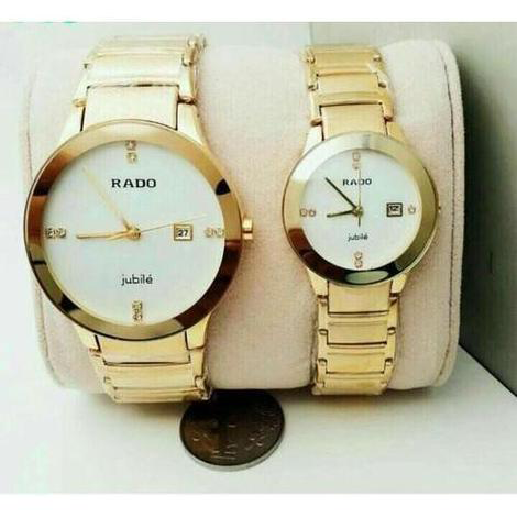 Royal Watch Centrix Gold White Dial Couple(Refurbished)