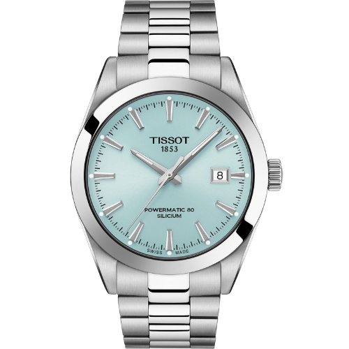 Luxury Watch Powermatic 80 Silicium Watch with a Stainless Steel Bracelet and Ice Blue Dial